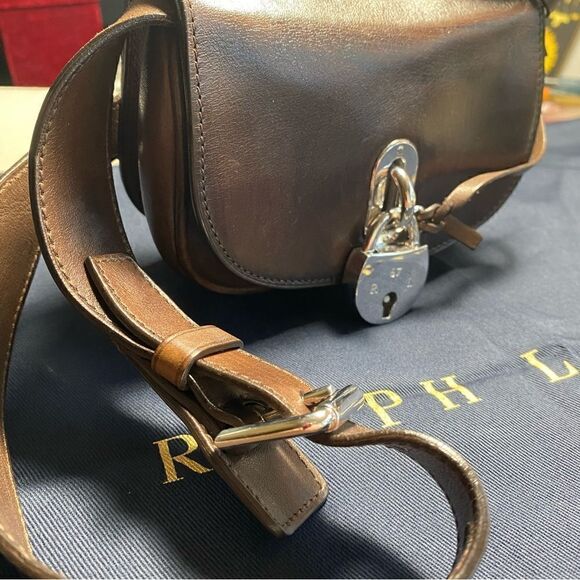 Ralph Lauren Collection Brown Italian Calf & Silver Accent Micro Shoulder Bag - Picture 4 of 16